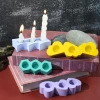 diy epoxy resin mold geometric 3-piece cloud heart candlestick silicone mold cross-border exclusive supply Specification image